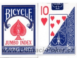 Bicycle jumbo index modré + červené 11+1 zdarma