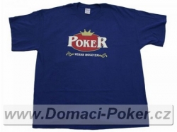 Modré tričko texas Holdem Poker - XL