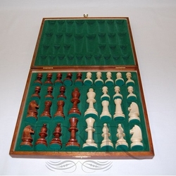 Figurky Stauton č. 5 v dřevěné luxusní krabičce král 95 mm