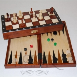 Backgammon + šachy - 270x270x50, král 50mm