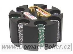 Sada Poker rack 200 žetonů kostka v otočném stojanu