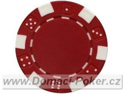 Poker žetony Kostka 11,5gr. - Červený