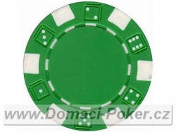 Poker žetony Kostka 11,5gr. - Zelený