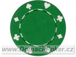 Poker žetony S karetními znaky 11,5gr. - Zelený