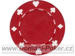 Poker žetony S karetními znaky 11,5gr. - Červený