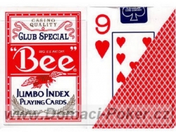 Hrací karty Bee 77 jumbo index červené