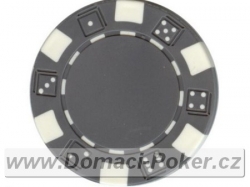 Poker žetony Kostka 11,5gr. - Šedý