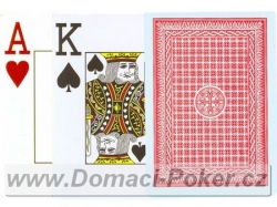 Poker karty Lion 100% Plastové karty Jumbo index 2 rohy červené