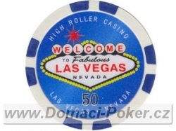 Highroller Las Vegas 11,5gr. - Hodnota 50 - modrý