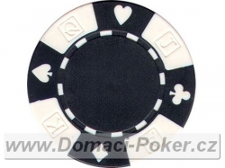 Poker žeton Suit AKQJ - Černý