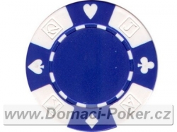 Poker žeton Suit AKQJ - Modrý