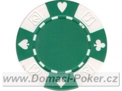 Poker žeton Suit AKQJ - Zelený