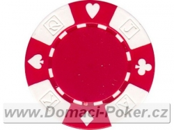 Poker žeton Suit AKQJ - Červený