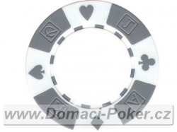 Poker žeton Suit AKQJ - Bílý