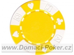 Poker žeton Suit AKQJ - Žlutý
