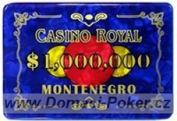 Casino Royal 14gr. - Plaketa s hodnotou 1000000 - modrá