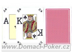 Plastové karty na poker Fournier Vision Mini index 4 rohy červené