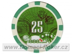 Poker žetony 888 - Hodnota 25 - zelené