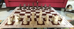 Šachovnice skládací hnědobílá 55 mm karton / plast