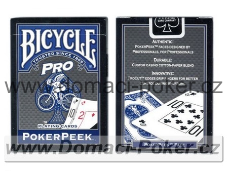 Bicycle PRO Poker DualIndex modré + červené 11+1 zdarma