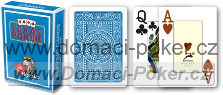 Modiano 100% Plast - Texas Holdem poker jumbo světle modré 11+1 zdarma