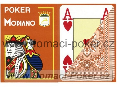 Modiano 100% Plast Poker Cristallo Jumbo Index - hnědé 11+1 zdarma