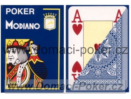 Modiano 100% Plast Poker Cristallo Jumbo Index - modré 11+1 zdarma