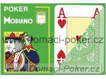Modiano 100% Plast Poker Cristallo Jumbo Index - světle zelené 11+1 zdarma