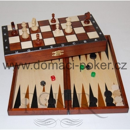 Backgammon + šachy - 270x270x50, král 45mm
