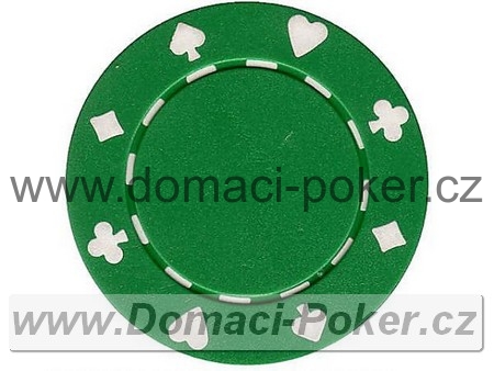 Poker žetony S karetními znaky 11,5gr. - Zelený