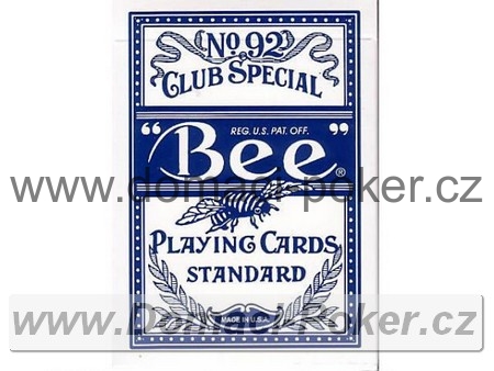 Hrací karty Bee 92 poker index modré + červené 11+1 zdarma