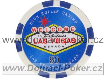 Highroller Las Vegas 11,5gr. - Hodnota 50 - modrý