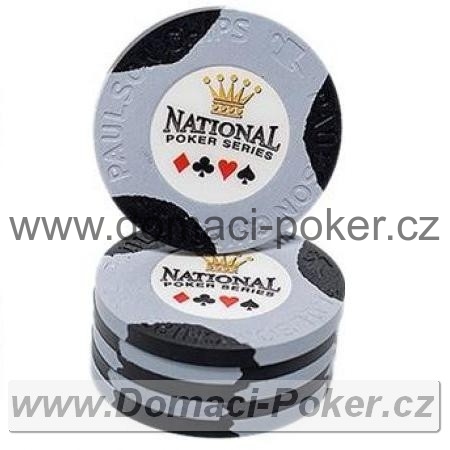 Paulson National Poker Series 10,5gr. - Bez hodnoty - šedý