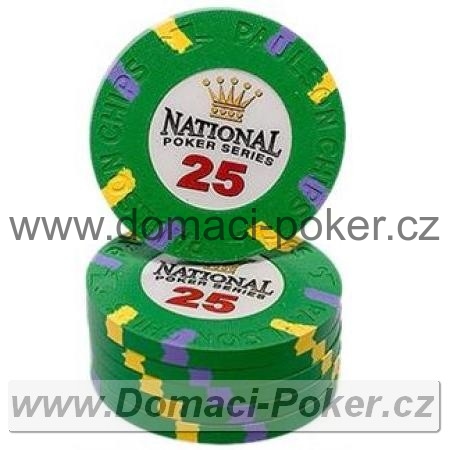 Paulson National Poker Series 10,5gr. - Hodnota 25 - zelený