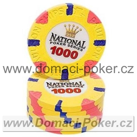 Paulson National Poker Series 10,5gr. - Hodnota 1000 - žlutý