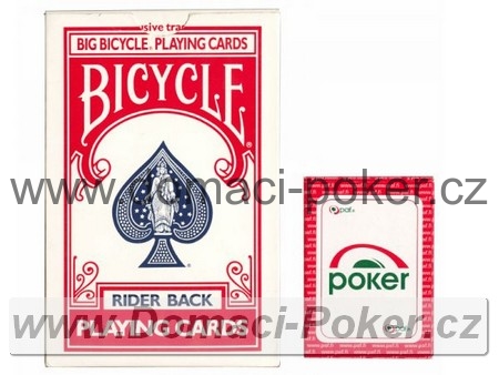 Bicycle Big Box červené (XXL) - porovnání velikosti karet