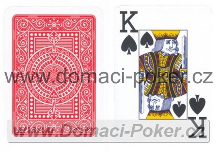 Modiano 100% Plast - Texas Holdem poker jumbo červené