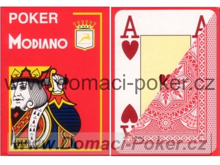 Modiano 100% Plast Poker Cristallo Jumbo Index - červené