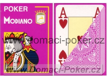 Modiano 100% Plast Poker Cristallo Jumbo Index - fialové 11+1 zdarma