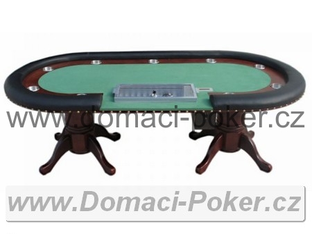 Pokerový stůl - ovál s dealerem a tipboxem - zelený