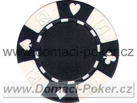 Poker žeton Suit AKQJ - Černý