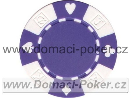 Poker žeton Suit AKQJ - Fialový