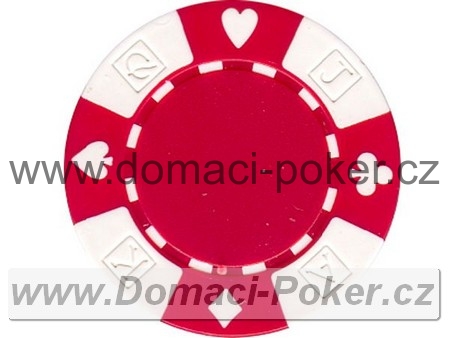 Poker žeton Suit AKQJ - Červený