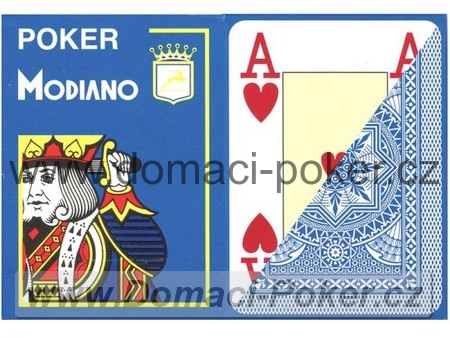 Modiano 100% Plast Poker Cristallo Jumbo Index - světle modré 11+1 zdarma