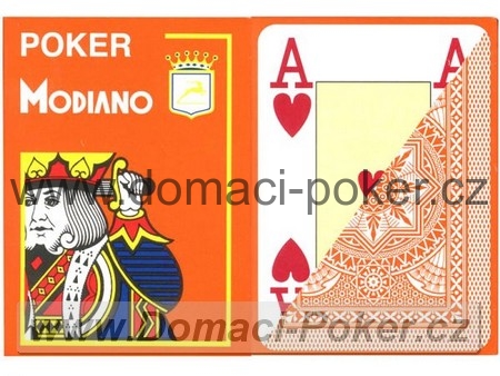 Modiano 100% Plast Poker Cristallo Jumbo Index - oranžové