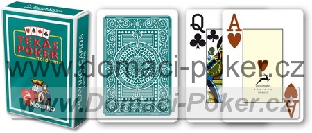 Modiano 100% Plast - Texas Holdem poker jumbo tmavě zelené